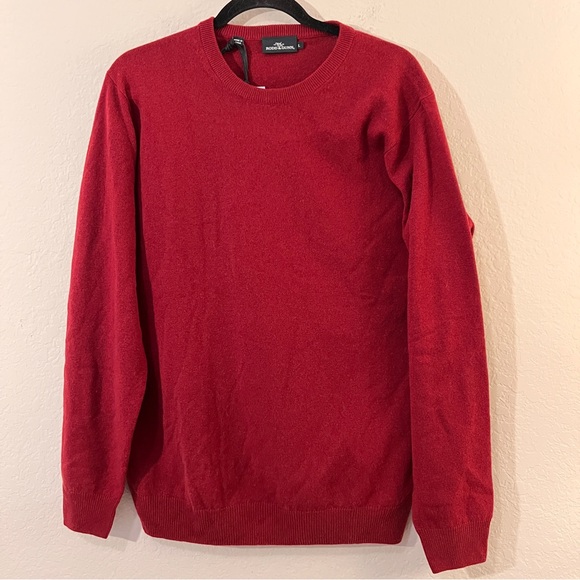 Rodd & Gunn Wool Cashmere Blend Lowry Bay Knit Sweater in Cherry Size Large NWT - Picture 1 of 7